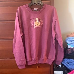 Purply my Sweatshirt with Cat Design